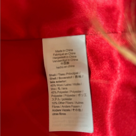 J Crew Crewcuts Red Wool Coat 3T - Picture 6 of 7